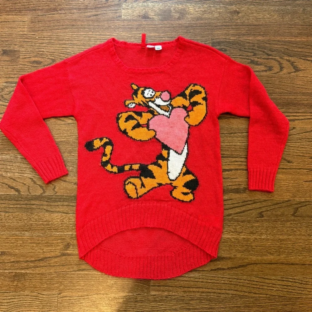 Disney Winnie the Pooh Tigger Character High Low Sweater - Picture 1 of 5